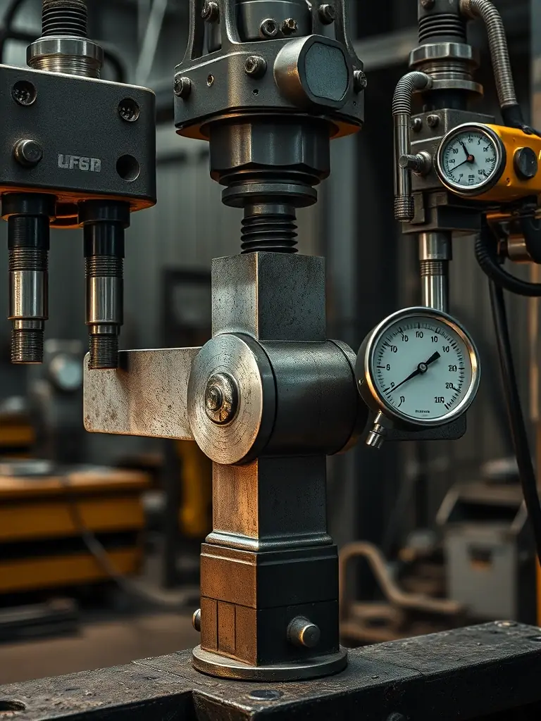 A visual representation of a durability test being performed on a steel joint, demonstrating its ability to withstand extreme stress and pressure, relevant to Török & Török Metál Kft.'s quality assurance.