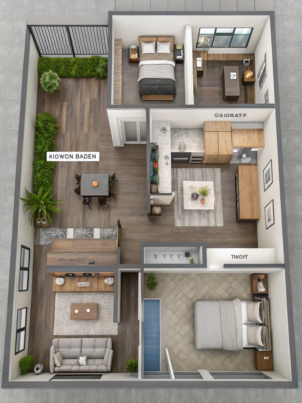 A floor plan of a two-story steel frame house, highlighting the layout of rooms, open living spaces, and potential for customization by Török & Török Metál Kft.